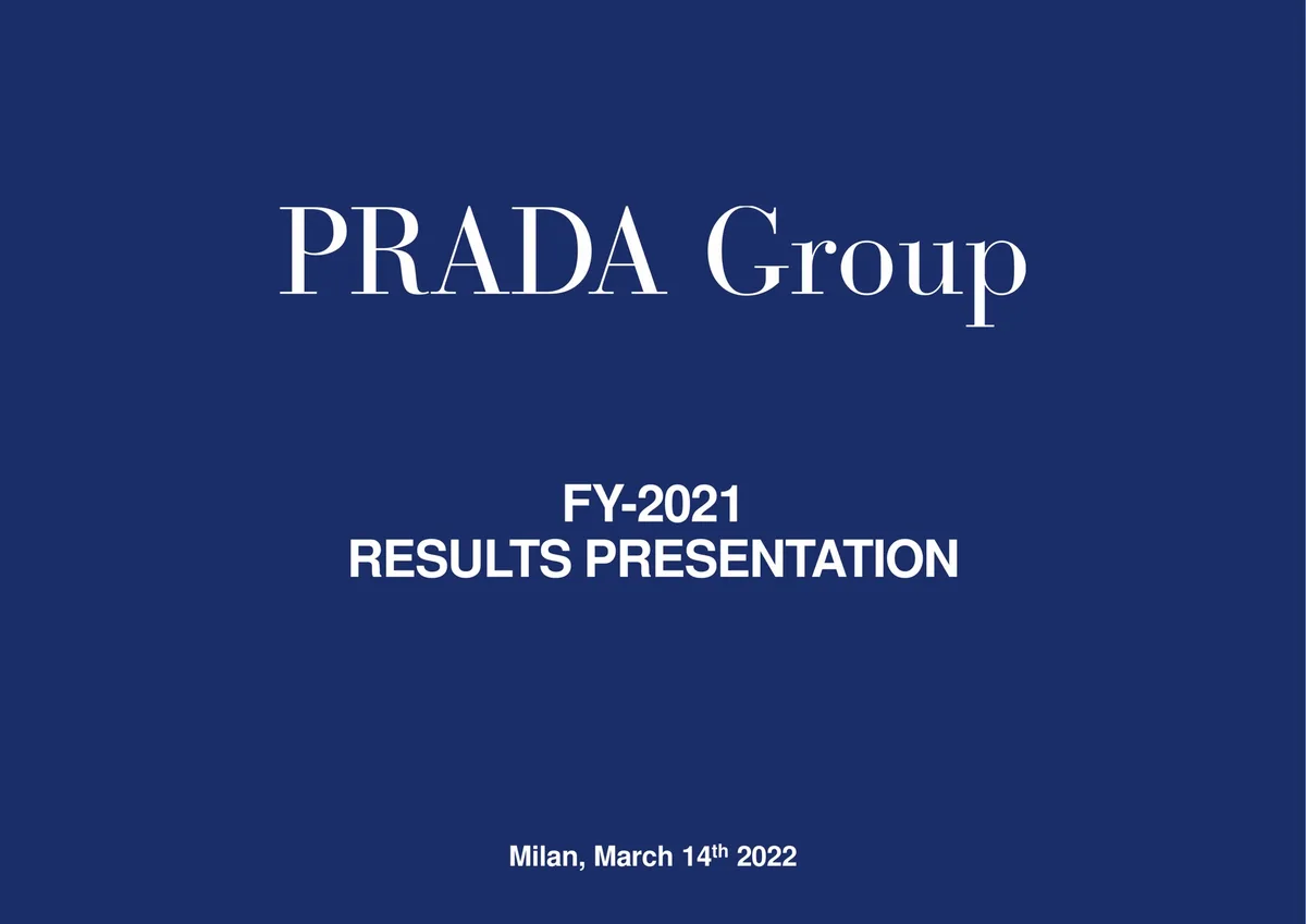 Prada | Results Presentation Deck | 34 slides · slide 1