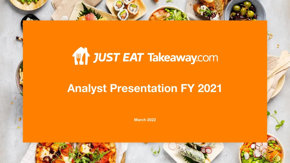 Just Eat Takeaway.com | Results Presentation Deck | 31 slides · slide 1
