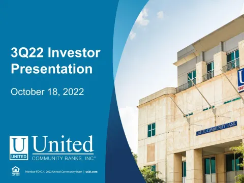 United Community Banks | Results Presentation Deck | 24 slides