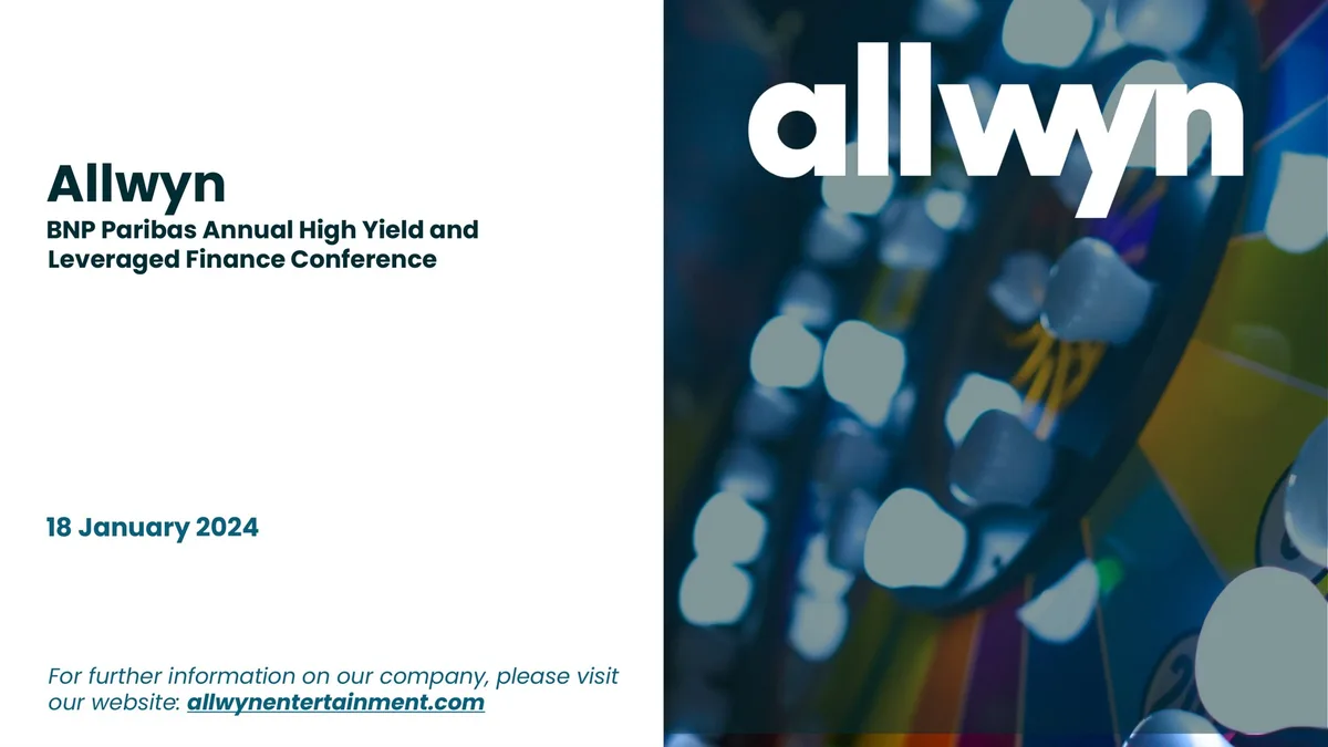 Allwyn | Investor Conference Presentation Deck | 41 slides · slide 1