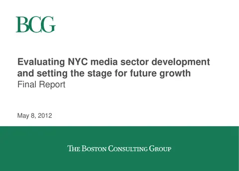 BCG Evaluating NYC media sector development
