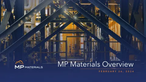 MP Materials | Investor Presentation Deck | 13 slides