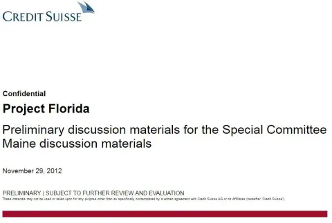 Credit Suisse | Investment Banking Pitch Book | 28 slides