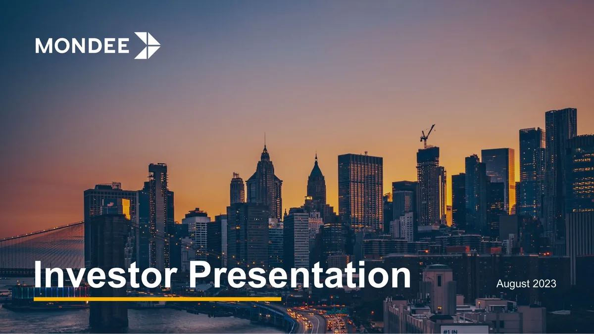 Mondee | Investor Presentation Deck | 36 slides · slide 1