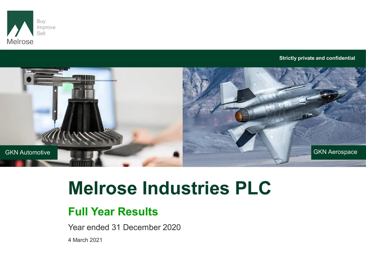 Melrose | Results Presentation Deck | 36 slides · slide 1