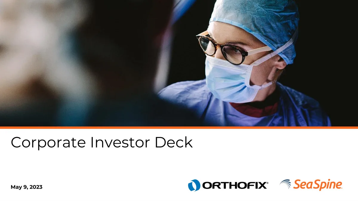 Orthofix | Investor Presentation Deck | 20 slides · slide 1