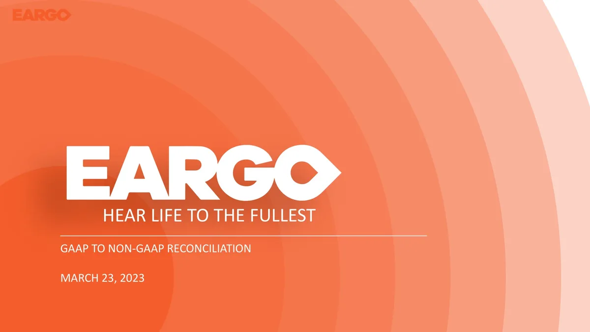 Eargo | Results Presentation Deck | 4 slides · slide 1