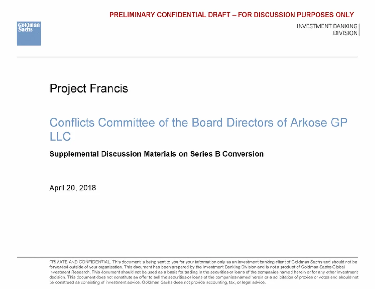 Goldman Sachs | Investment Banking Pitch Book | 6 slides · slide 1