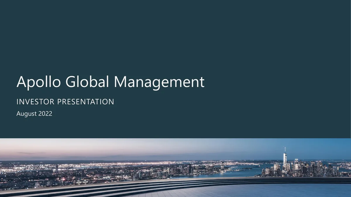 Apollo Global Management | Investor Presentation Deck | 37 slides · slide 1
