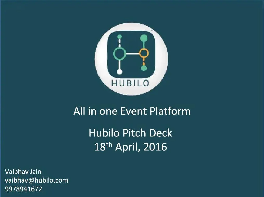 Hubilo pitch deck · slide 1