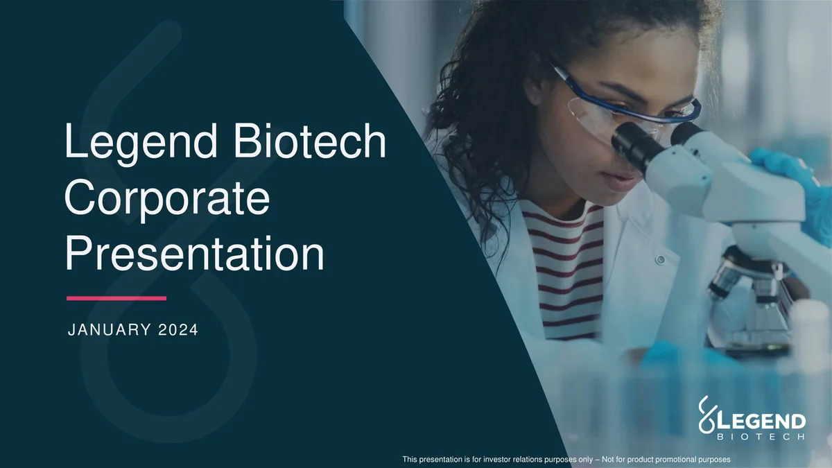 Legend Biotech | Investor Presentation Deck | 14 slides · slide 1