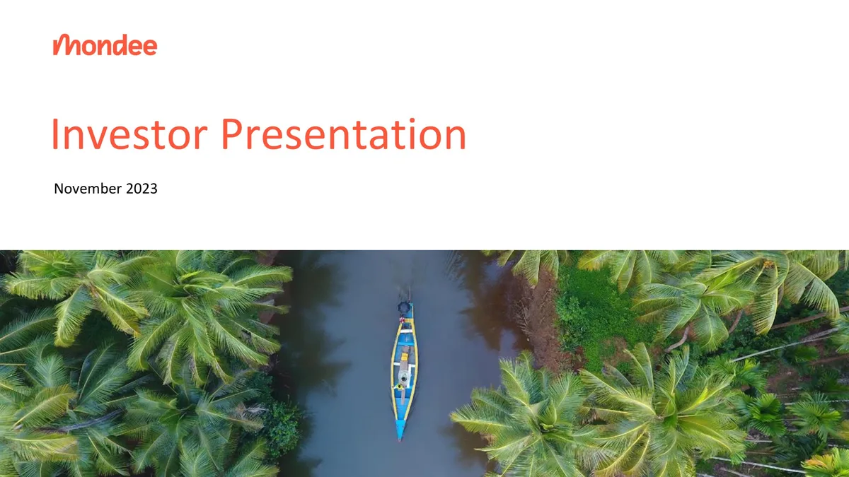 Mondee | Investor Presentation Deck | 38 slides · slide 1