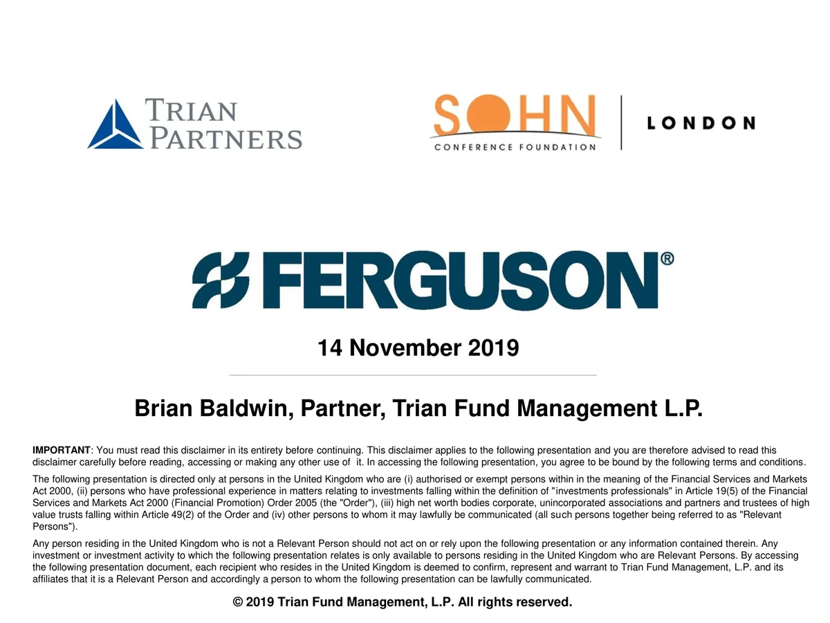 Trian Partners | Activist Presentation Deck | 23 slides · slide 1