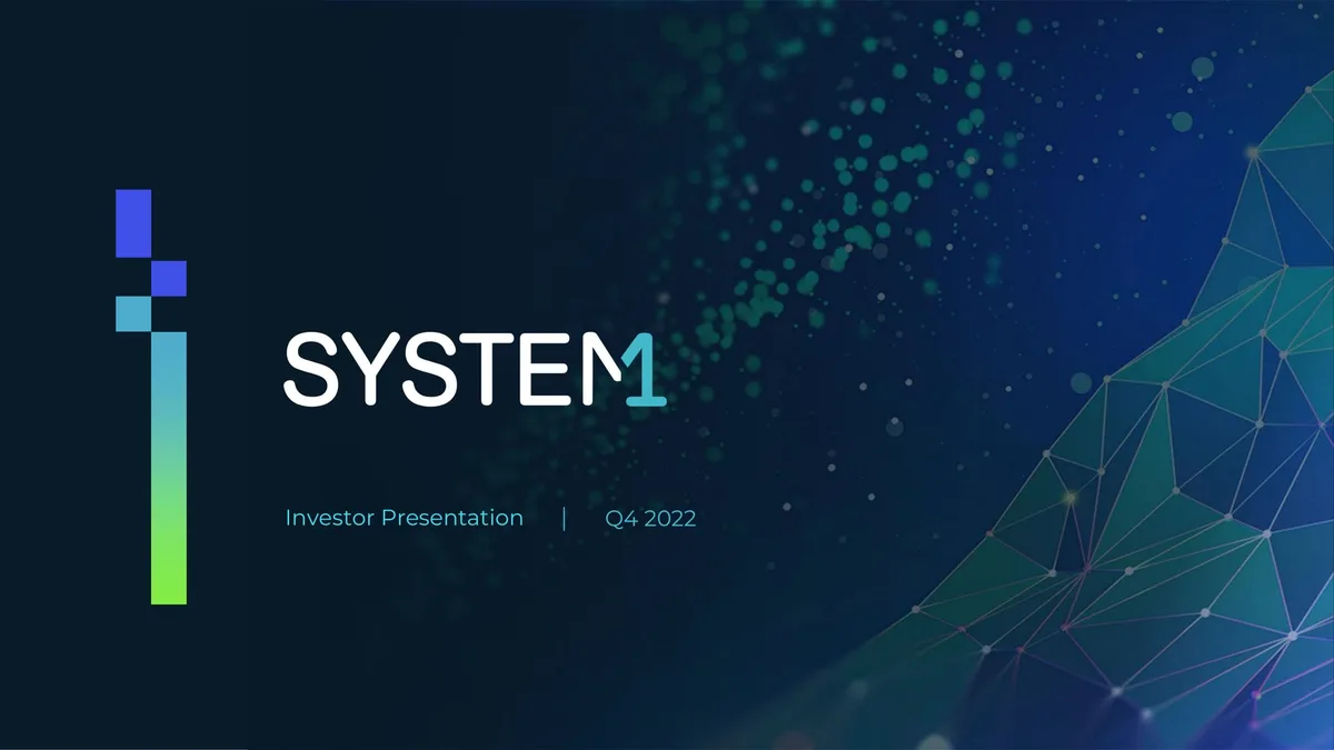 System1 | Investor Presentation Deck | 28 slides · slide 1