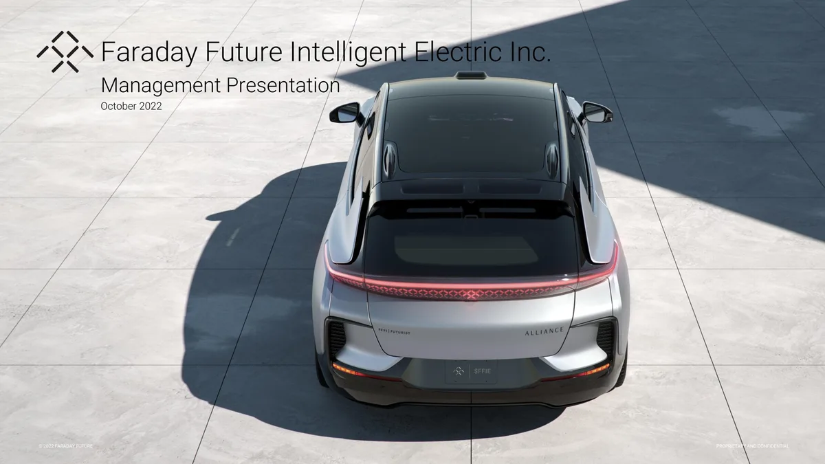 Faraday Future | Investor Presentation Deck | 39 slides · slide 1