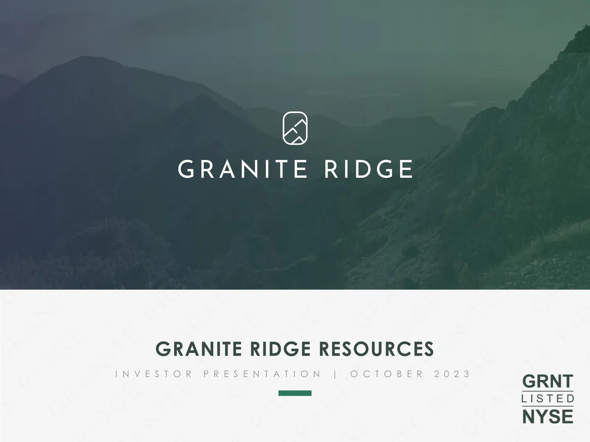 Granite Ridge | Investor Presentation Deck | 29 slides · slide 1