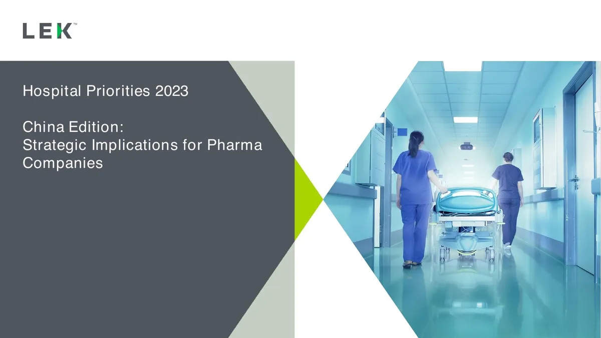 Hospital Priorities 2023 China Edition: Strategic Implications for Pharma Companies · slide 1