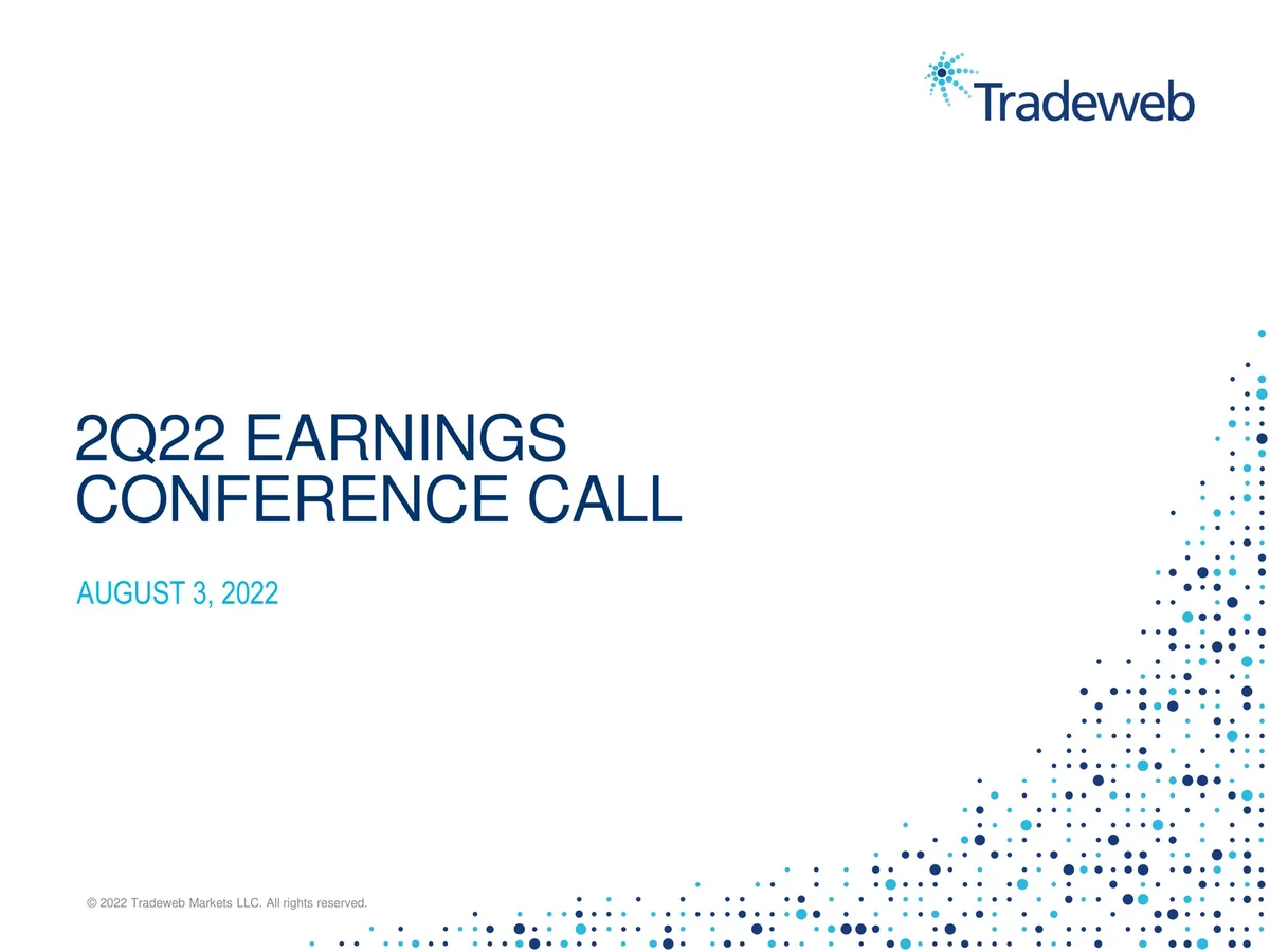 Tradeweb | Results Presentation Deck | 21 slides · slide 1