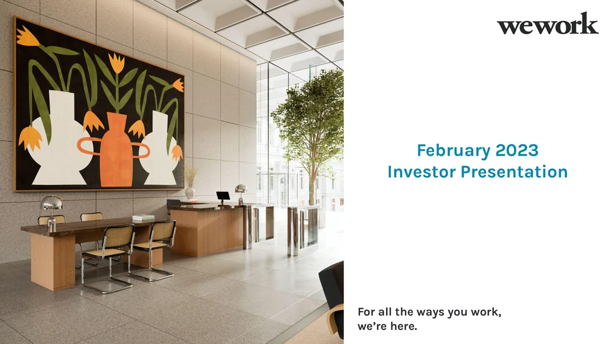 WeWork | Investor Presentation Deck | 31 slides · slide 1
