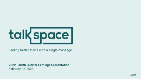 Talkspace | Results Presentation Deck | 15 slides