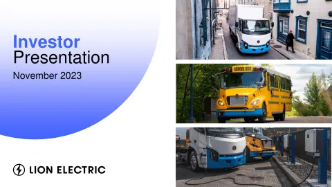 Lion Electric | Investor Presentation Deck | 30 slides