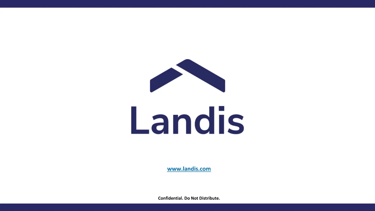 We got an exclusive look at the pitch deck fintech startup Landis used to get $165 million in financing from investors like Sequoia · slide 1