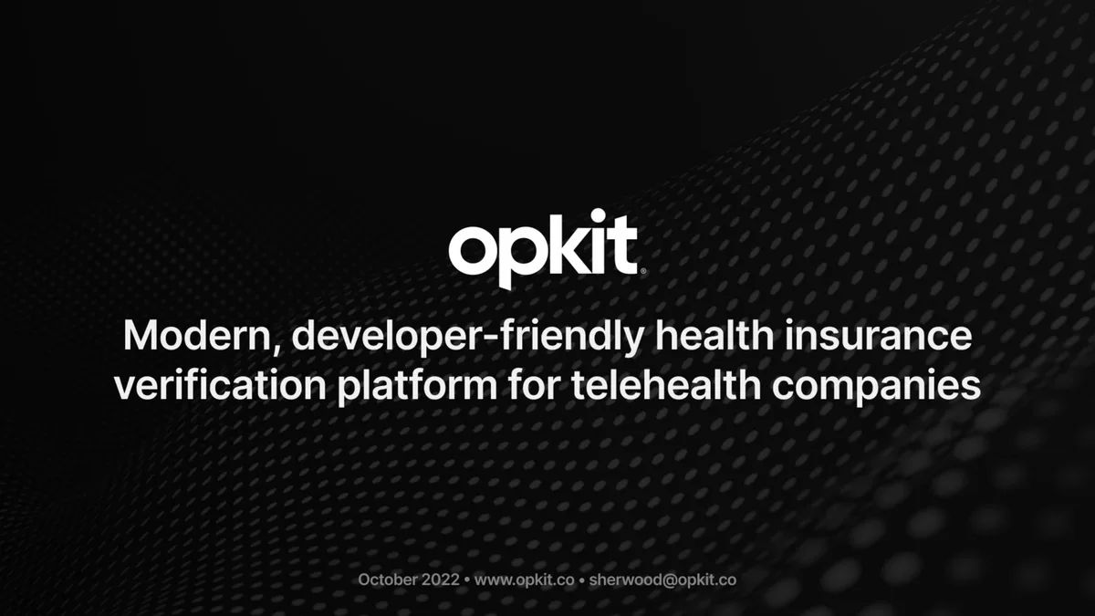 See the pitch deck YC startup Opkit used to raise venture funding · slide 1