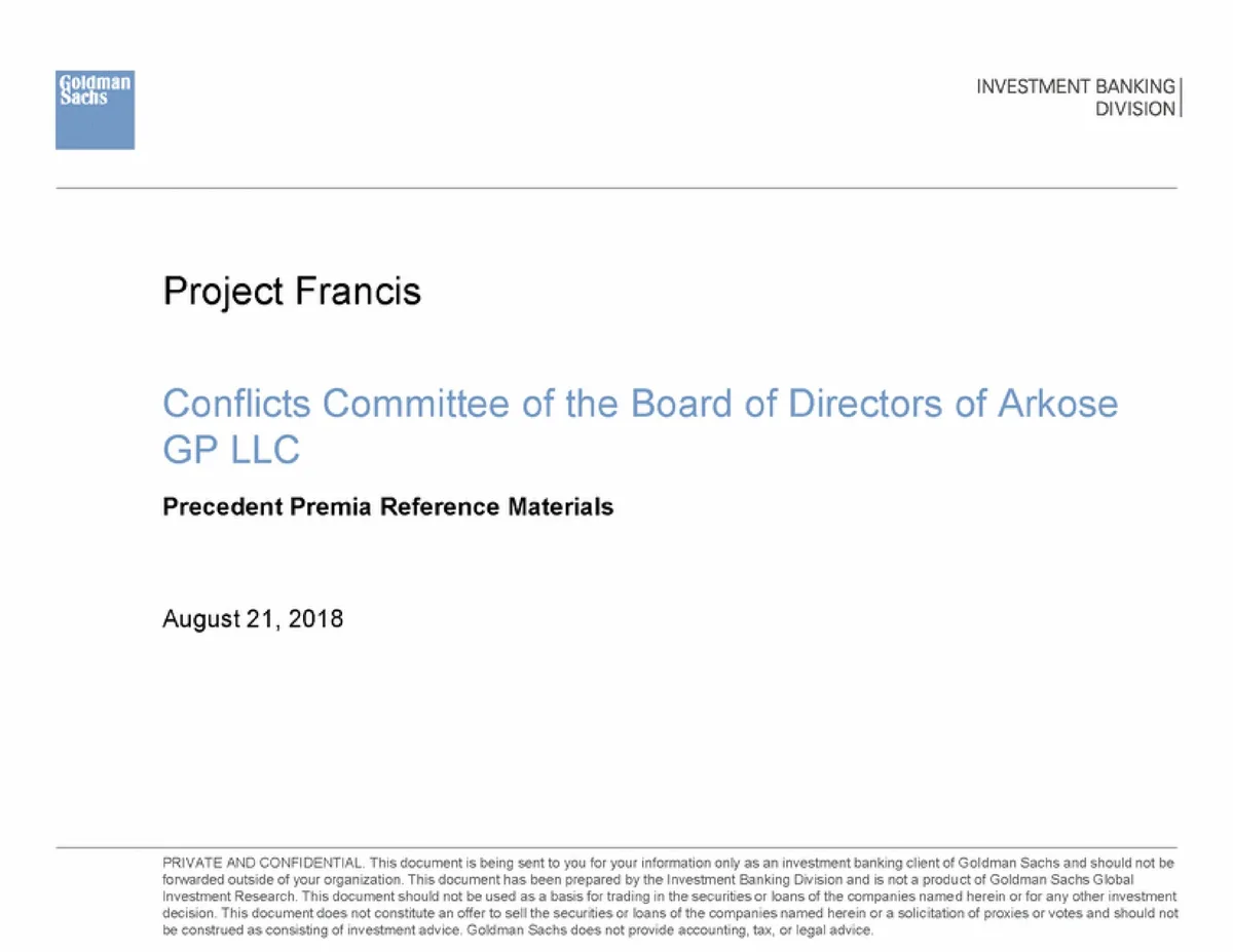 Goldman Sachs | Investment Banking Pitch Book | 4 slides · slide 1