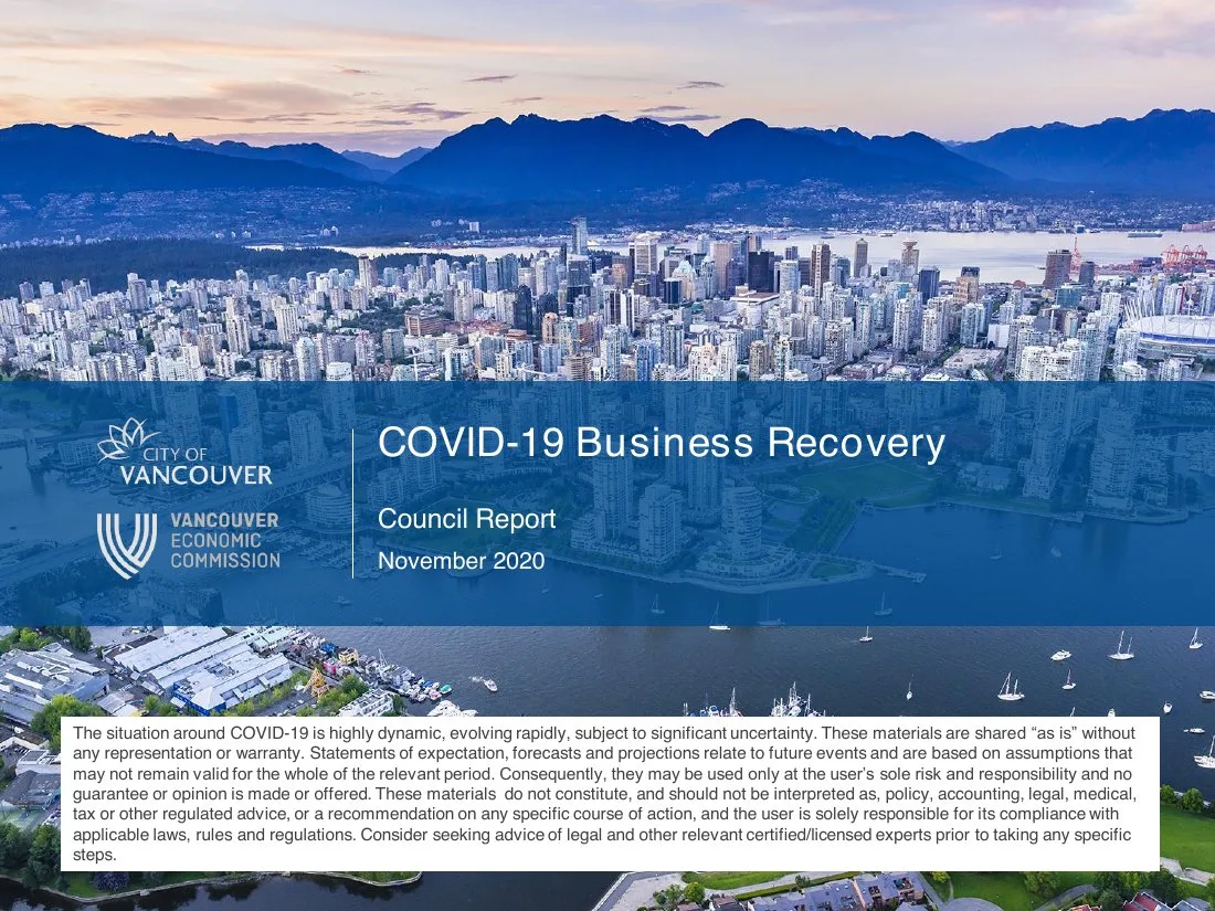COVID-19 Business Recovery Vancouver · slide 1