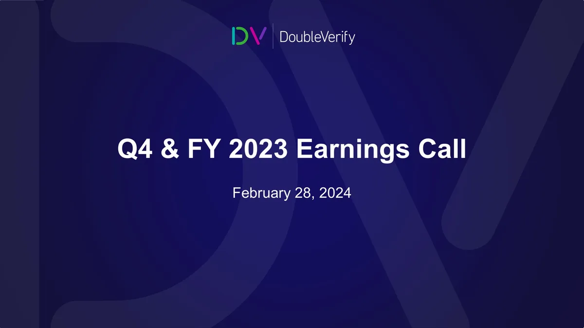 DoubleVerify | Results Presentation Deck | 21 slides · slide 1