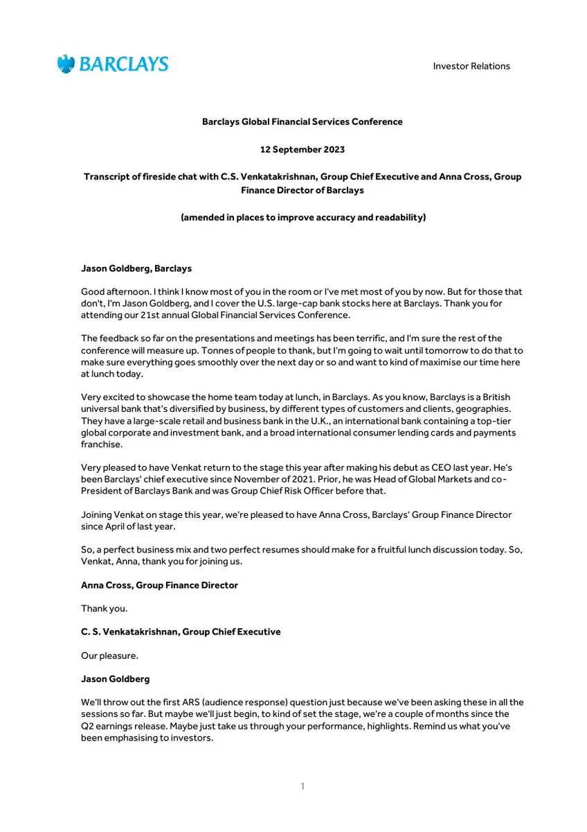 This is a transcript document page, not a typical consulting slide.
