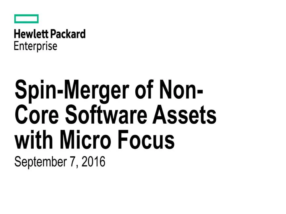 Hewlett Packard Enterprise | Mergers and Acquisitions Presentation Deck | 21 slides · slide 1