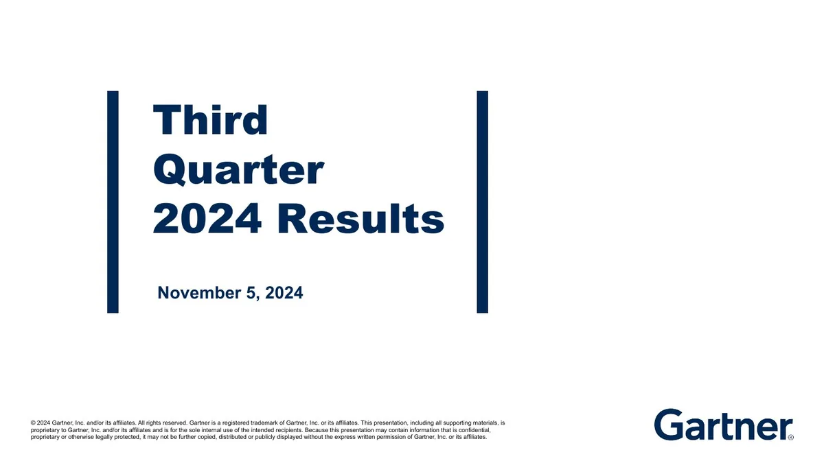 Third Quarter 2024 Results · slide 1