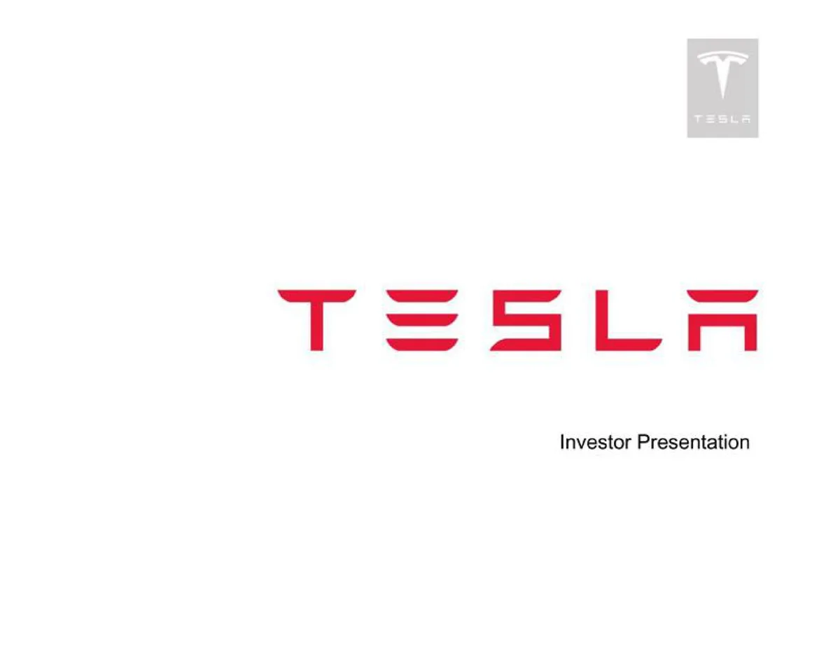 Tesla | Investor Presentation Deck | 15 slides · slide 1
