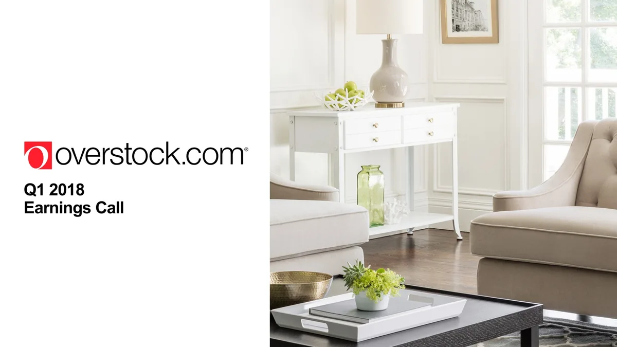 Overstock | Results Presentation Deck | 19 slides · slide 1