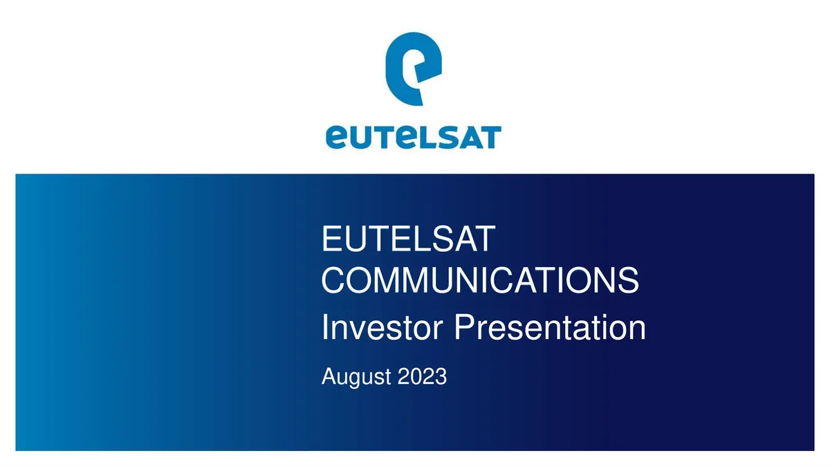 Eutelsat | Investor Presentation Deck | 70 slides · slide 1