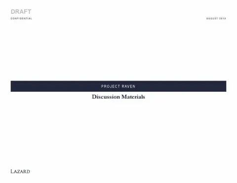 Lazard | Investment Banking Pitch Book | 7 slides