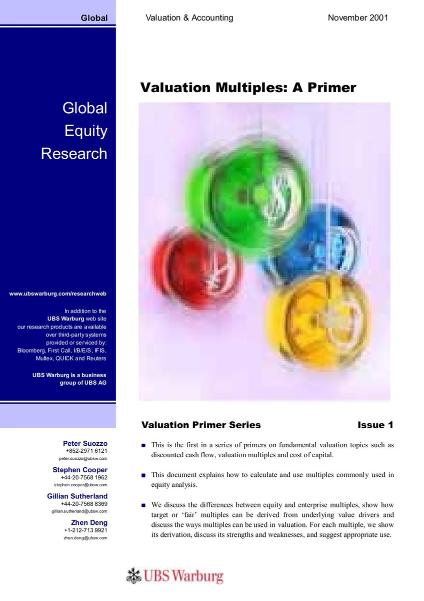 valuation multiples primer · slide 1