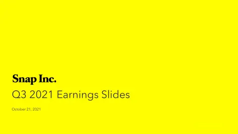 Snap Inc | Results Presentation Deck | 19 slides