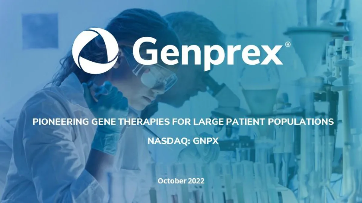 Genprex | Investor Presentation Deck | 44 slides · slide 1