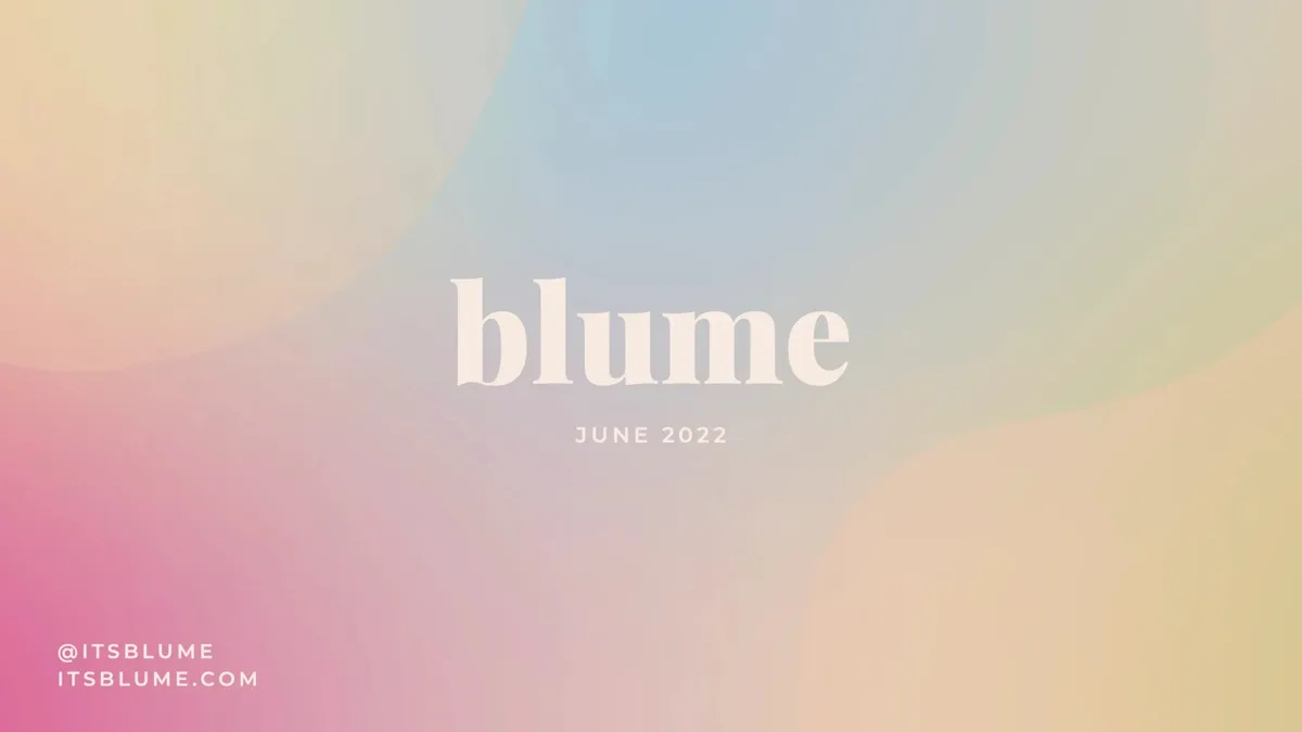 See the pitch deck startup Blume used to raise $1.8 million in 5 weeks · slide 1