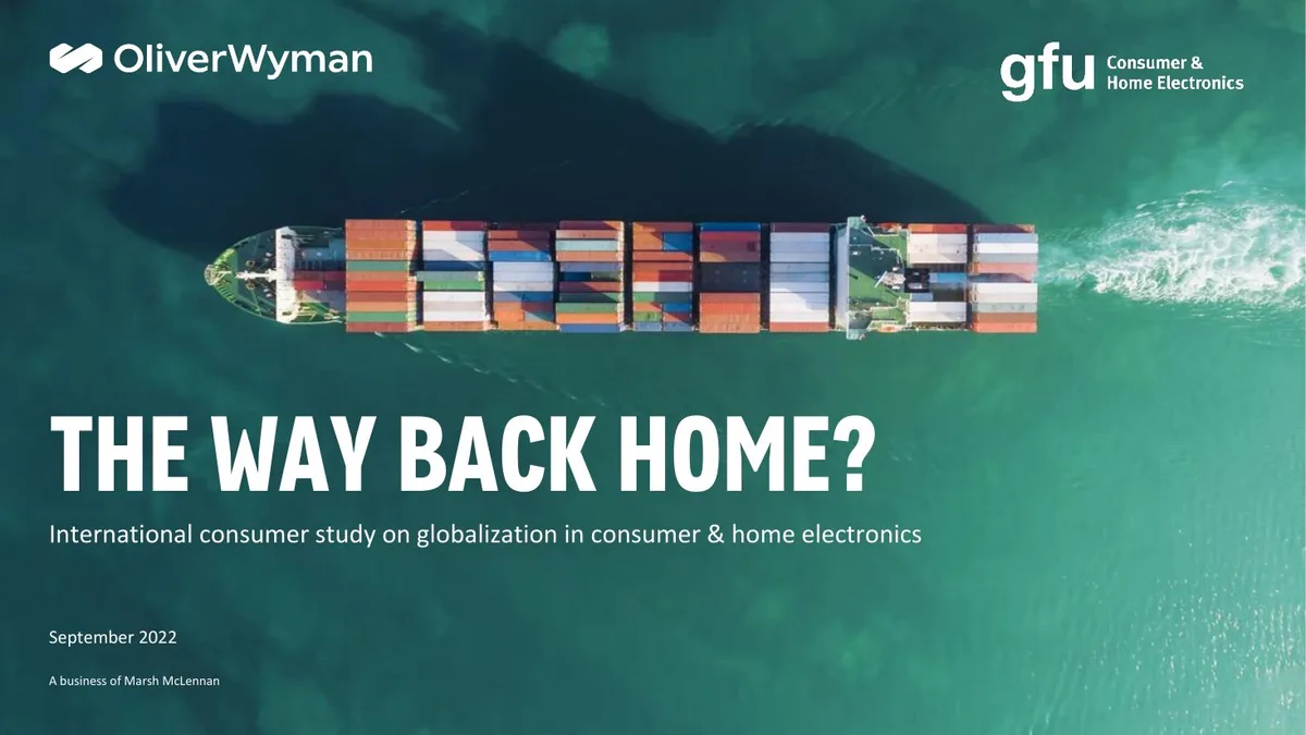 Co-branded by Oliver Wyman and gfu Consumer & Home Electronics.