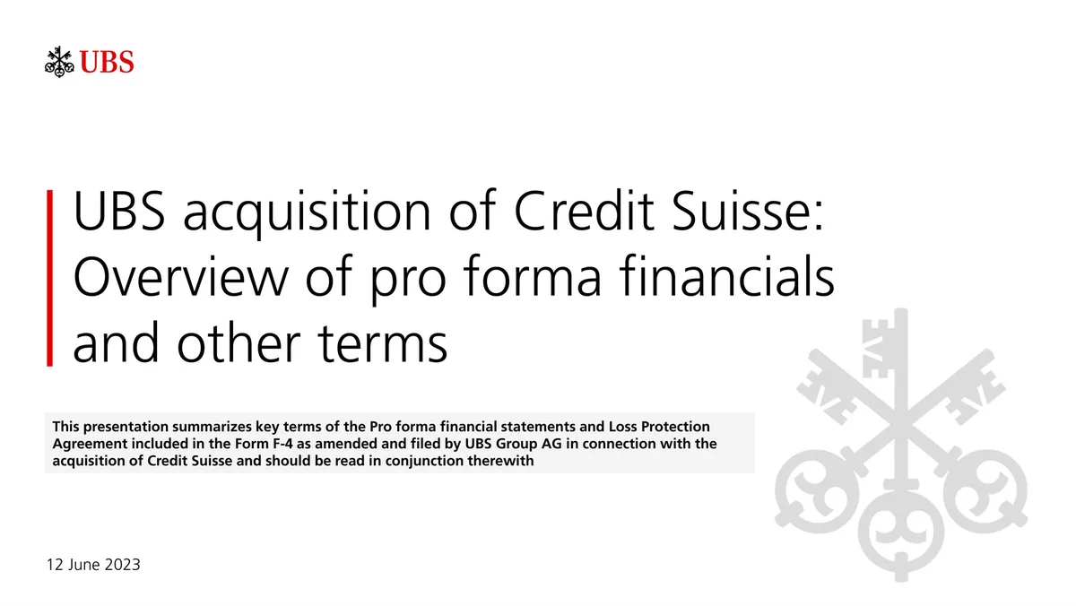 UBS | Mergers and Acquisitions Presentation Deck | 17 slides · slide 1