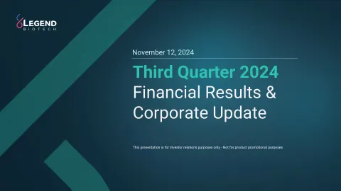 Legend Biotech | Results Presentation Deck | 17 slides