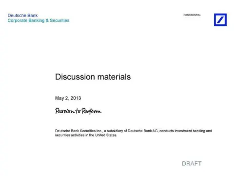 Deutsche Bank | Investment Banking Pitch Book | 6 slides