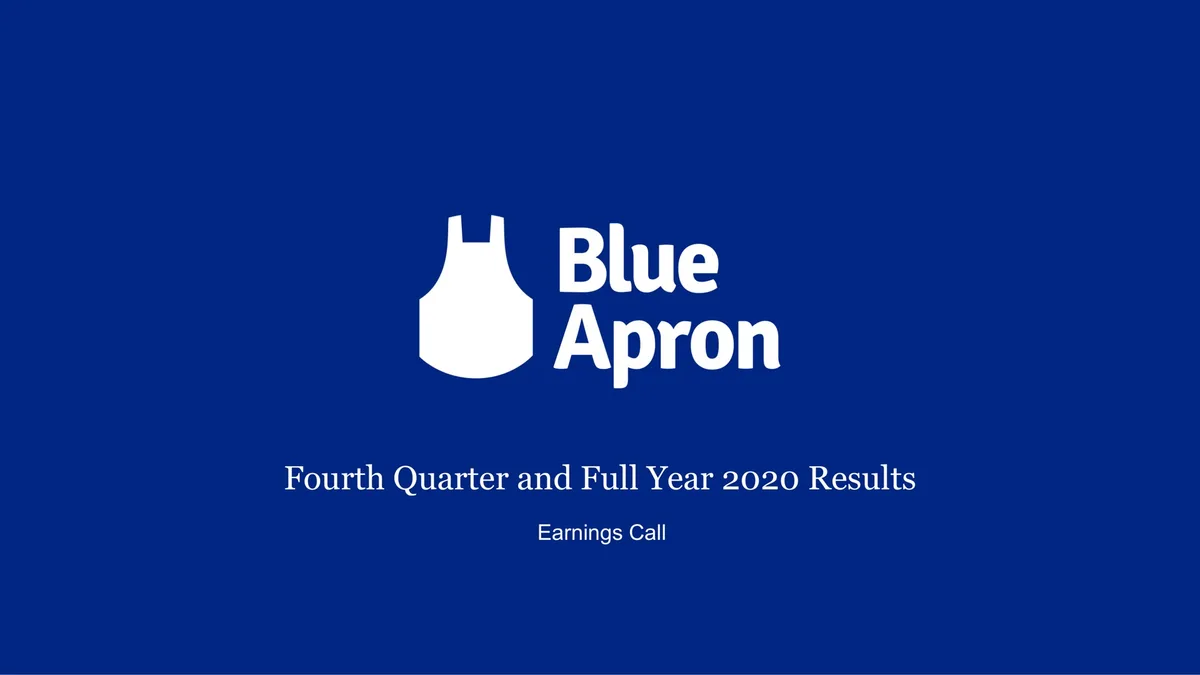 Blue Apron | Results Presentation Deck | 19 slides · slide 1