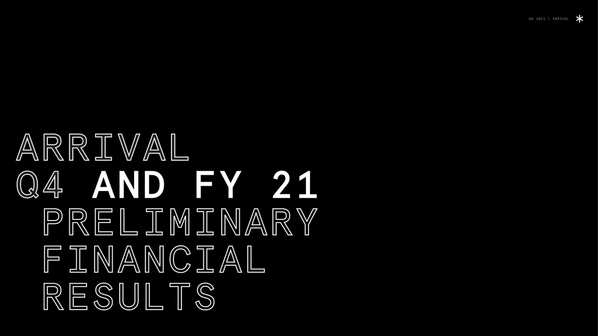 Arrival | Results Presentation Deck | 42 slides · slide 1