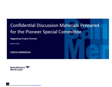 Bank of America | Investment Banking Pitch Book | 38 slides
