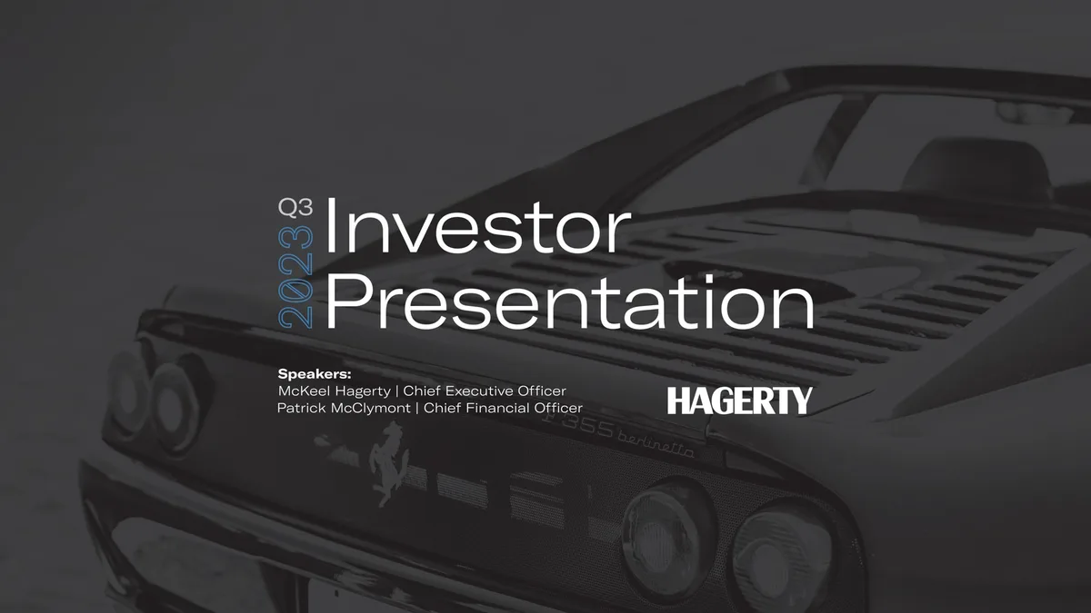 Hagerty | Investor Presentation Deck | 18 slides · slide 1