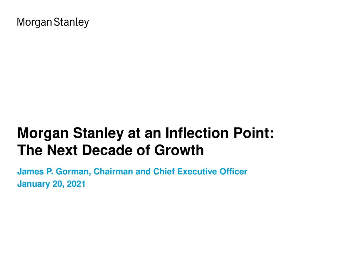 Morgan Stanley | Investor Presentation Deck | 28 slides · slide 1